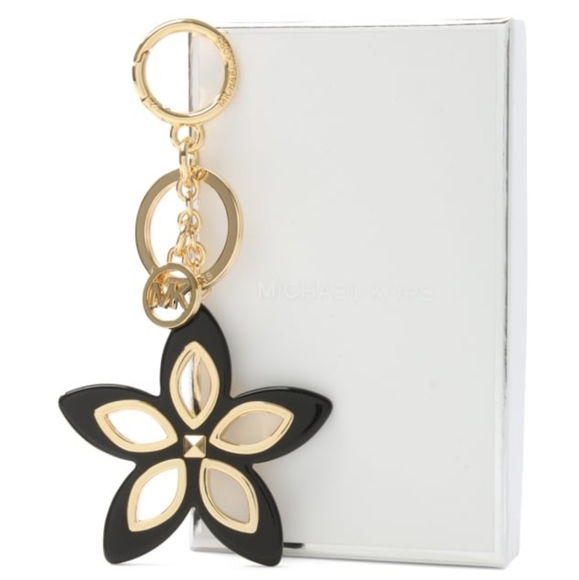 MICHAEL Michael Kors Keychain Flora Grommet Admiral Blue Gold Tone Hardware NWT - Picture 10 of 10